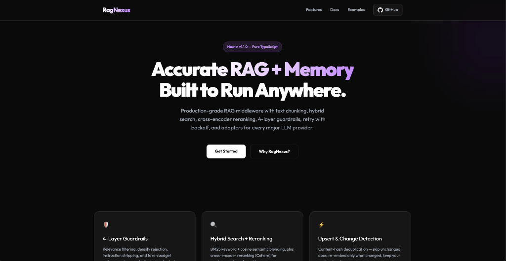 RagNexus — Accurate RAG + Memory Built to Run Anywhere